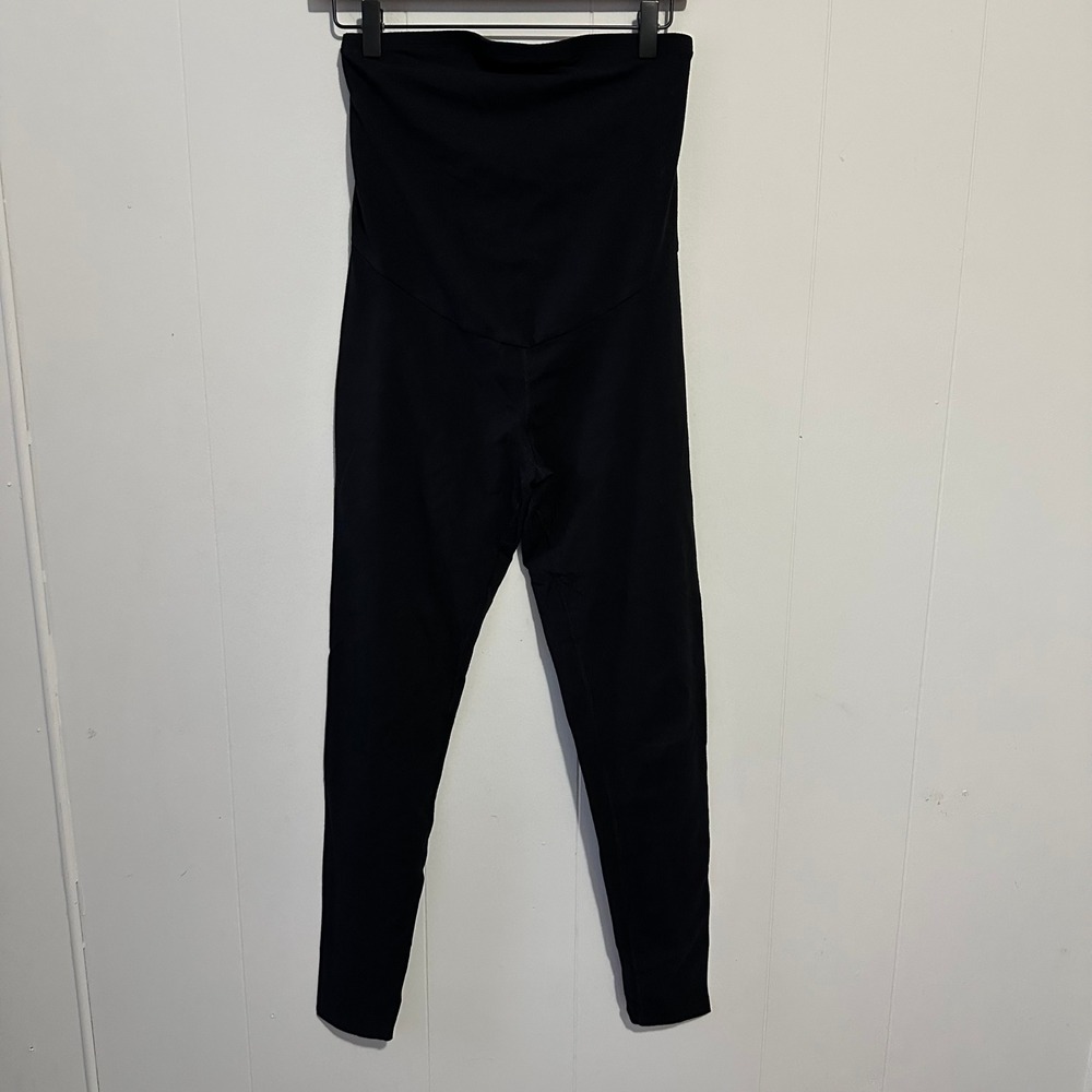 A Glow Maternity Leggings Black Over the Belly Stretch Cotton Blend‎ Size M